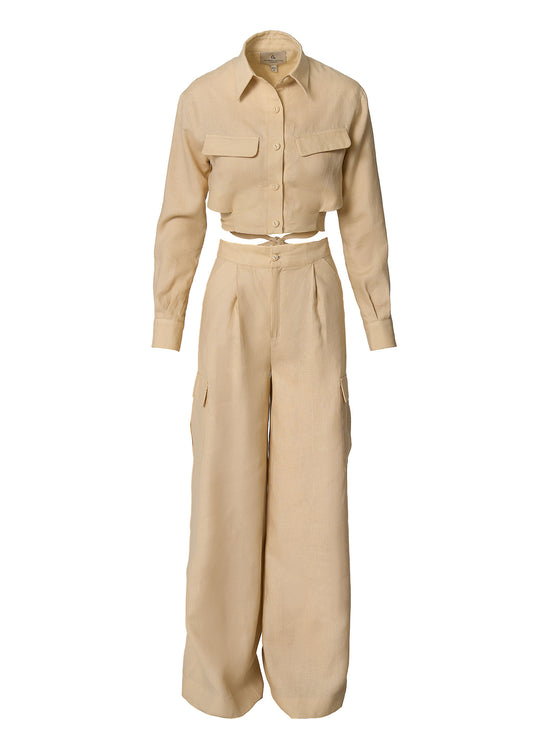 Ethereal Linen Utility Set- Beige