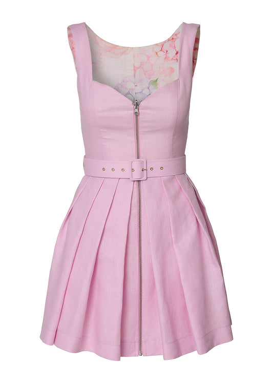 Dual Bloom Linen Dress- reversible dress