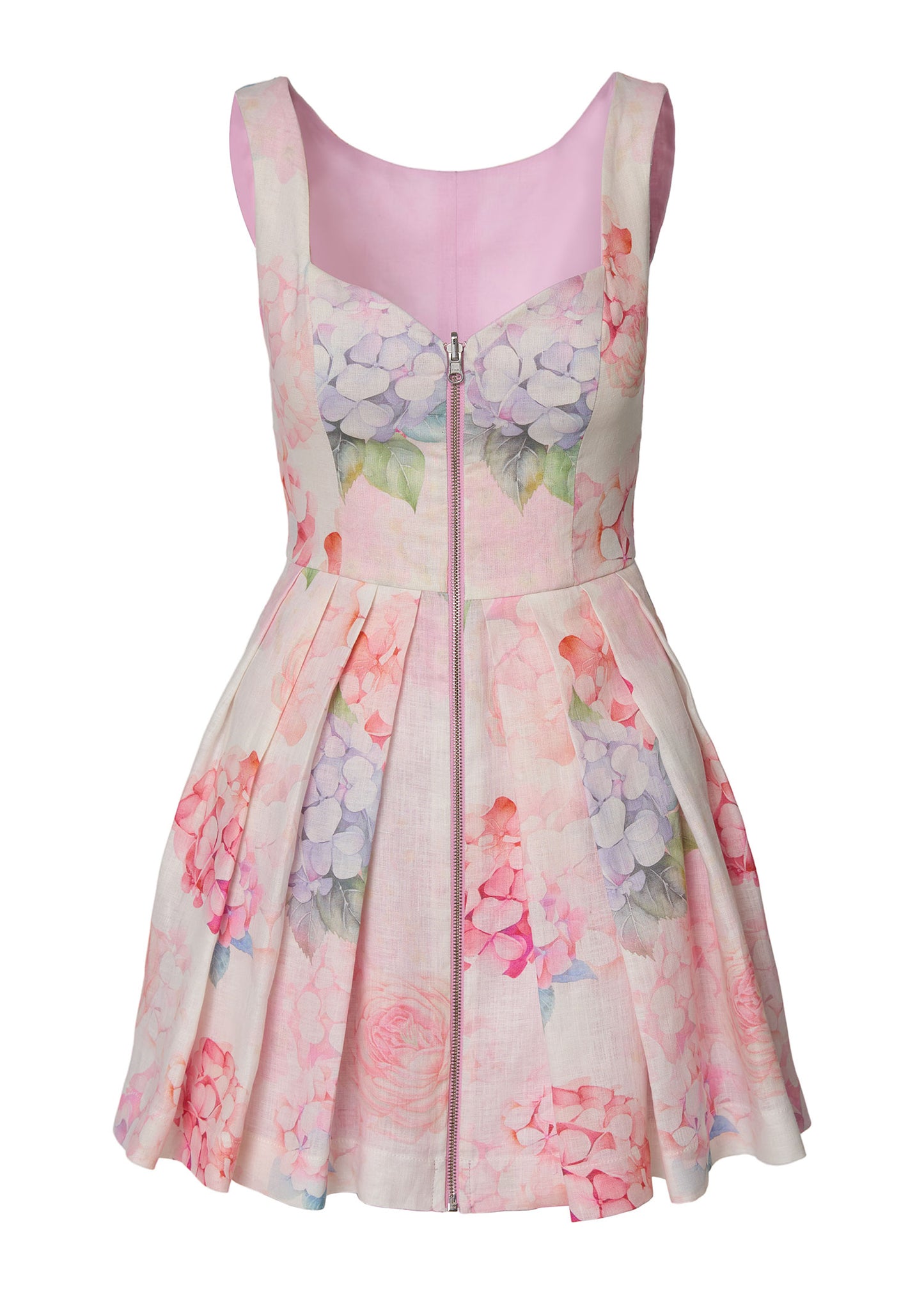 Dual Bloom Linen Dress- reversible dress