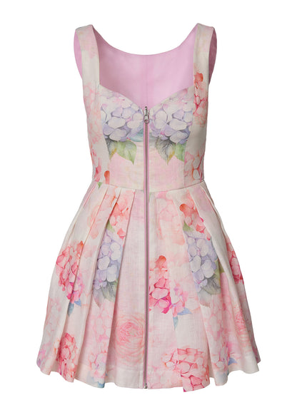 Dual Bloom Linen Dress- reversible dress