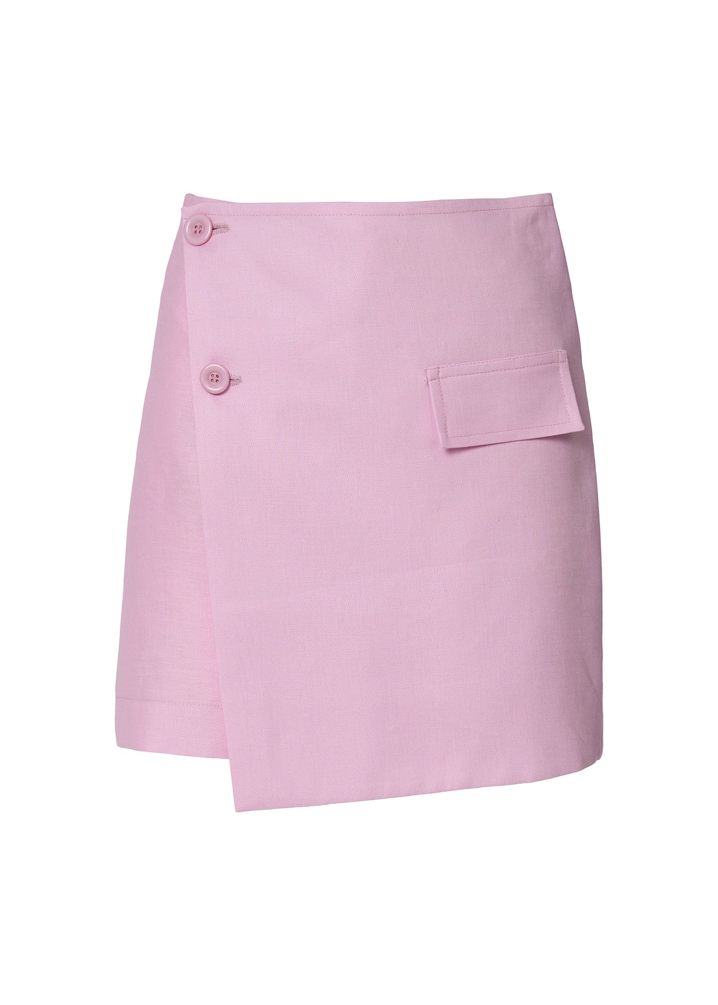 Capri Linen Shorts- Pink
