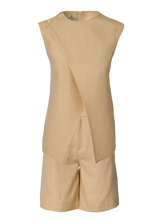Scarlet Aura Linen Set- Gold
