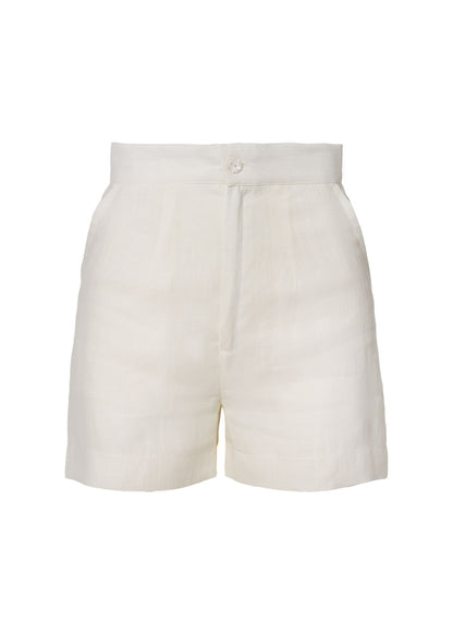 Timeless Tailored Linen Shorts- Ivory