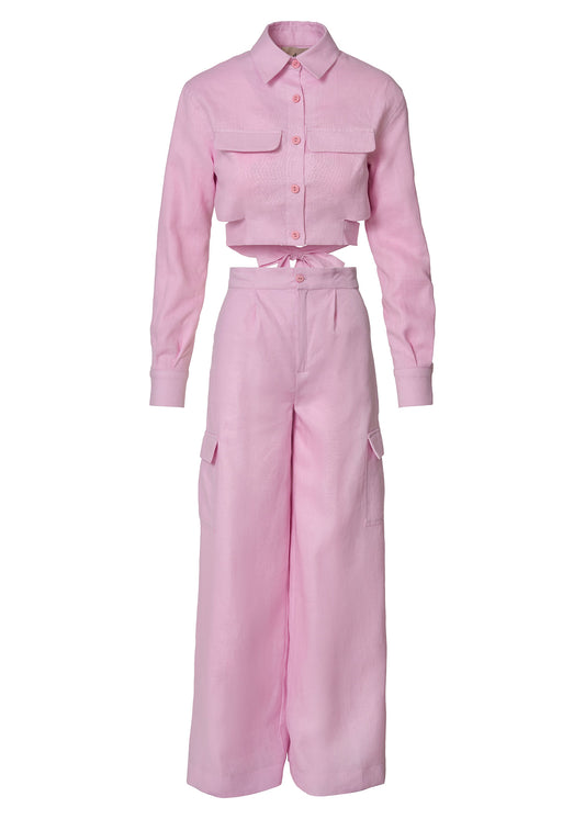 Ethereal Linen Utility Set- Beige Pink