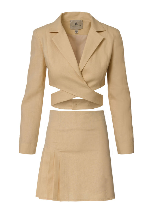 Elevate Linen Set-Beige
