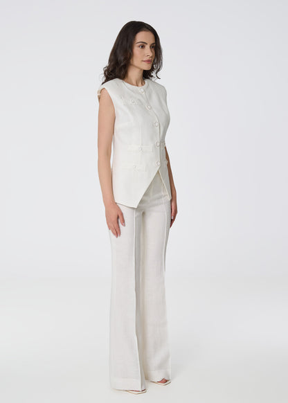 Iconic Grace Linen Suit- Ivory