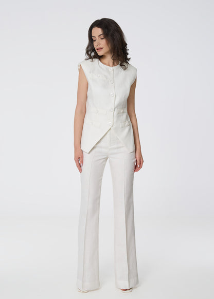 Iconic Grace Linen Suit- Ivory