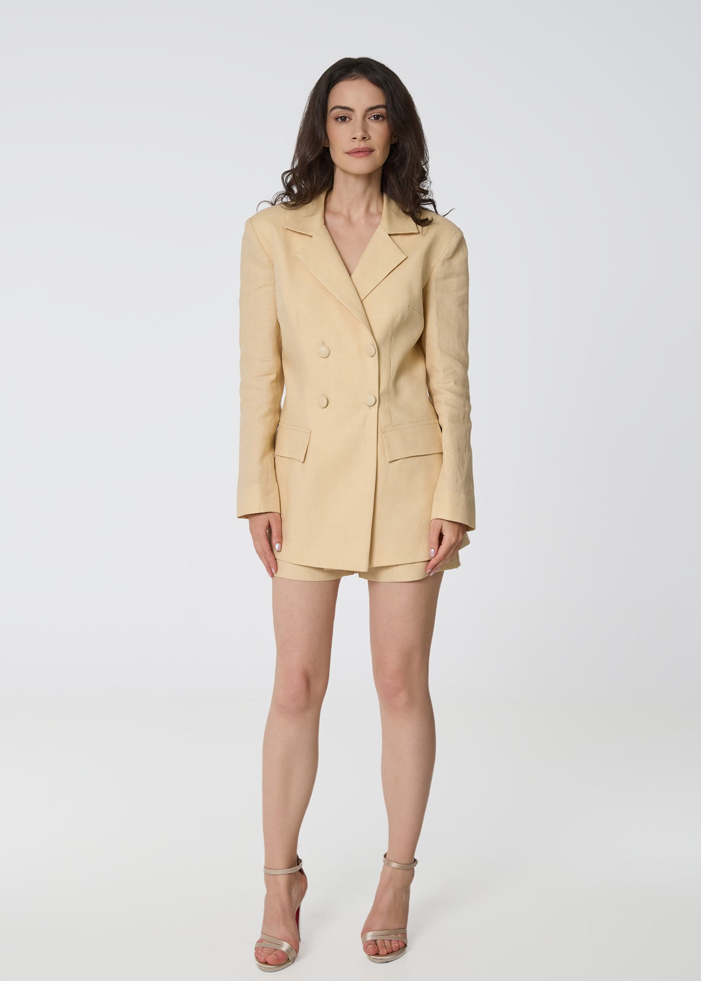 Timeless Tailored Linen Shorts- Beige